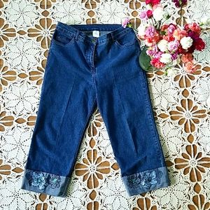 Beaded Embroidered Capris